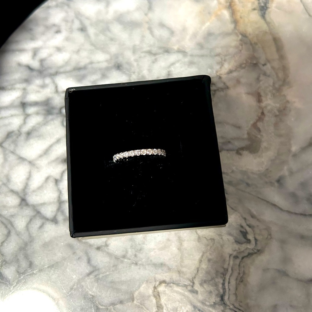 1 CT Moissanite / Sterling Silver Women's Eternity Band / Ring - Size 7